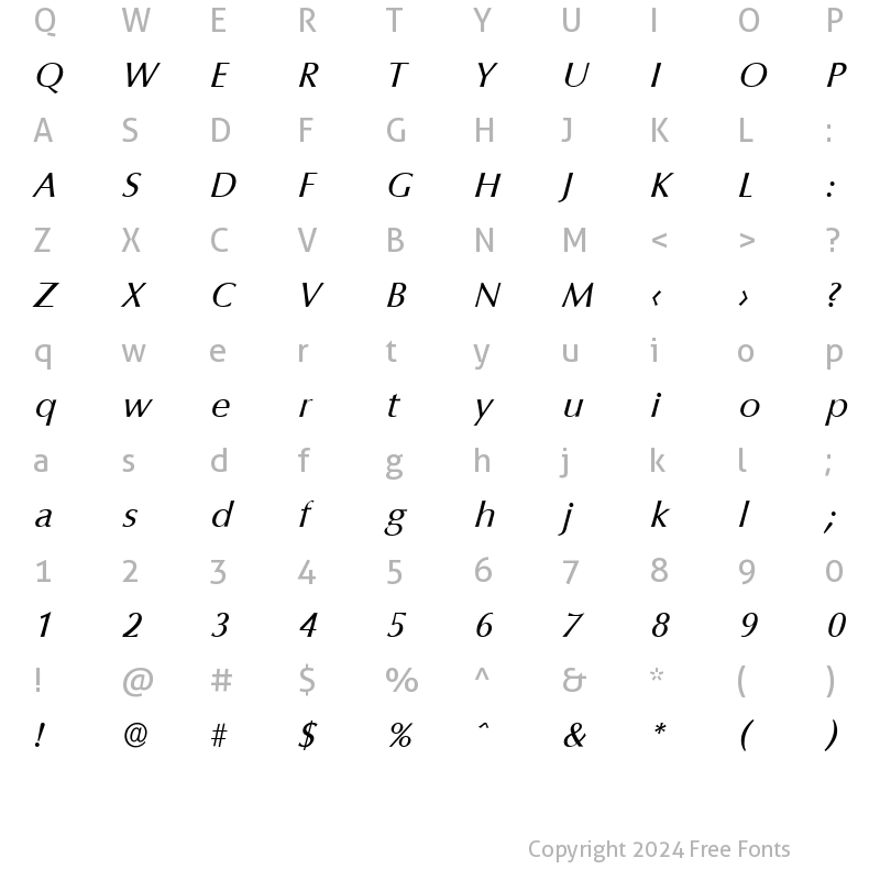 Character Map of EricBecker Italic