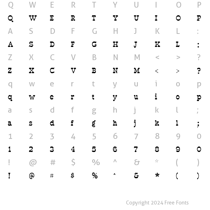 Character Map of Erkball Bold