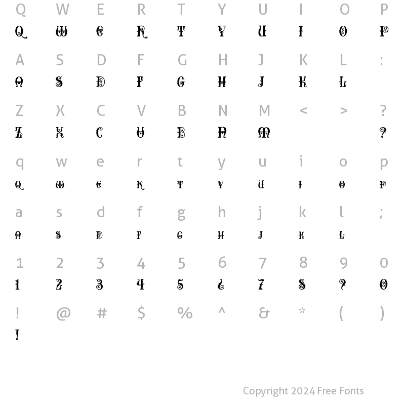 Character Map of Erotokritos Regular