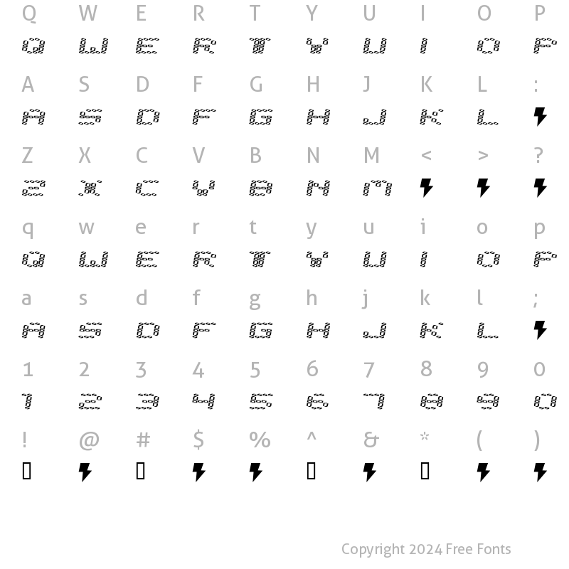 Character Map of error 2000 Regular