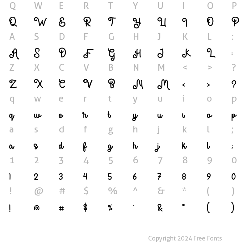 Character Map of Ersita Regular