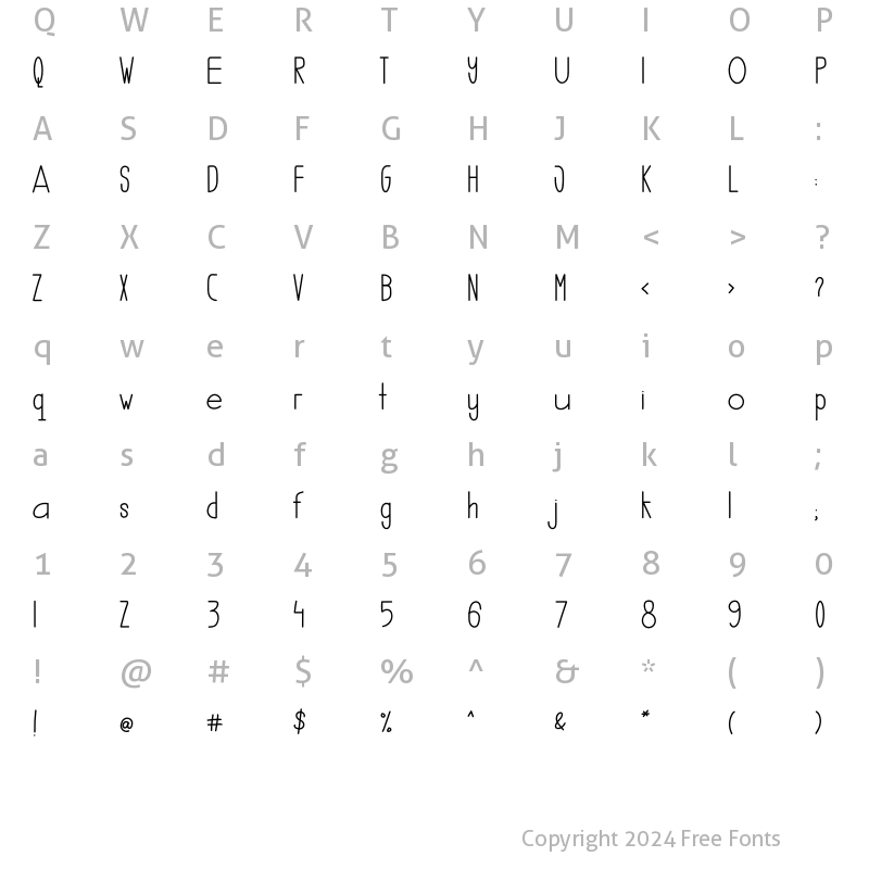 Character Map of Erskimo Regular