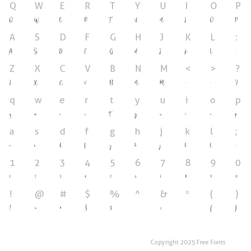 Character Map of Esaqu Regular