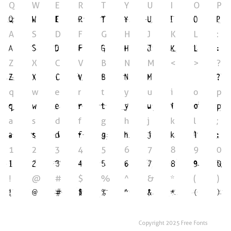 Character Map of Escalido Streak Regular