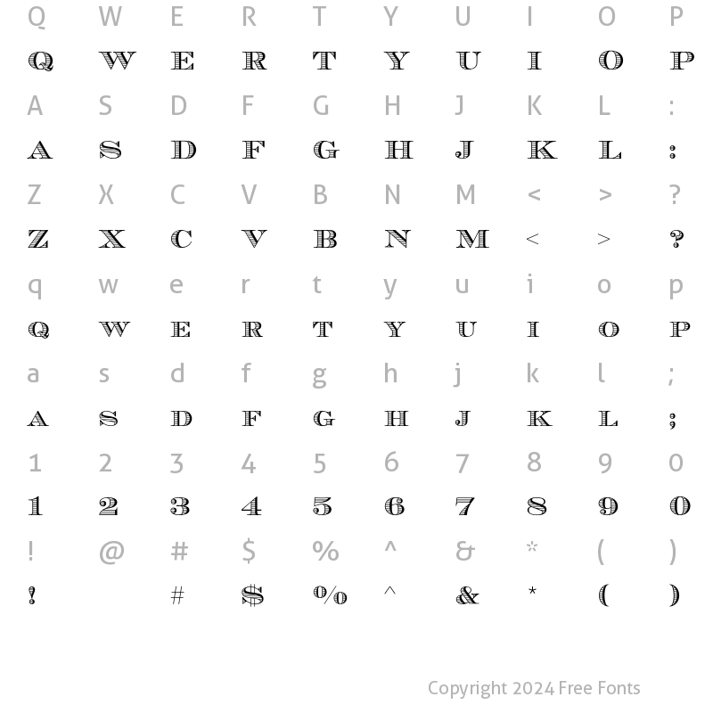 Character Map of EscorialEF Regular