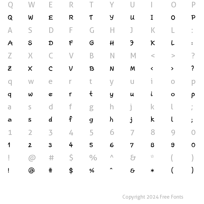 Character Map of Escript LT Medium Regular