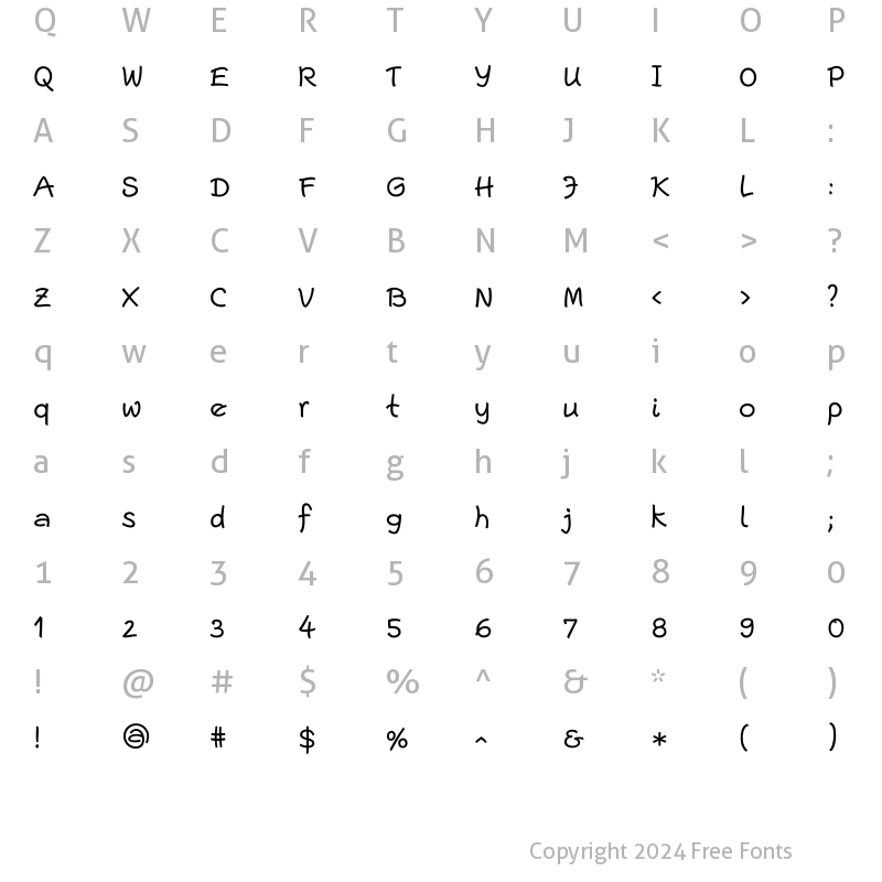 Character Map of Escript LT Regular