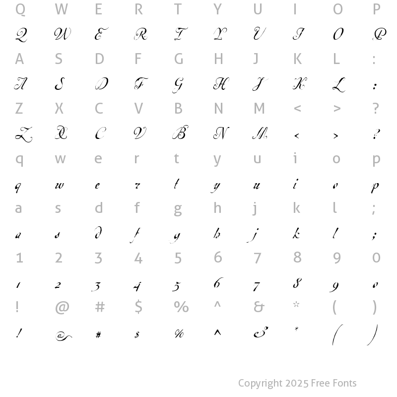 Character Map of Escrita Principal Normal