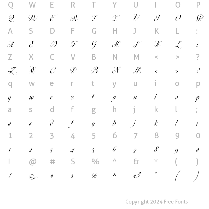 Character Map of Escrita Principal Regular