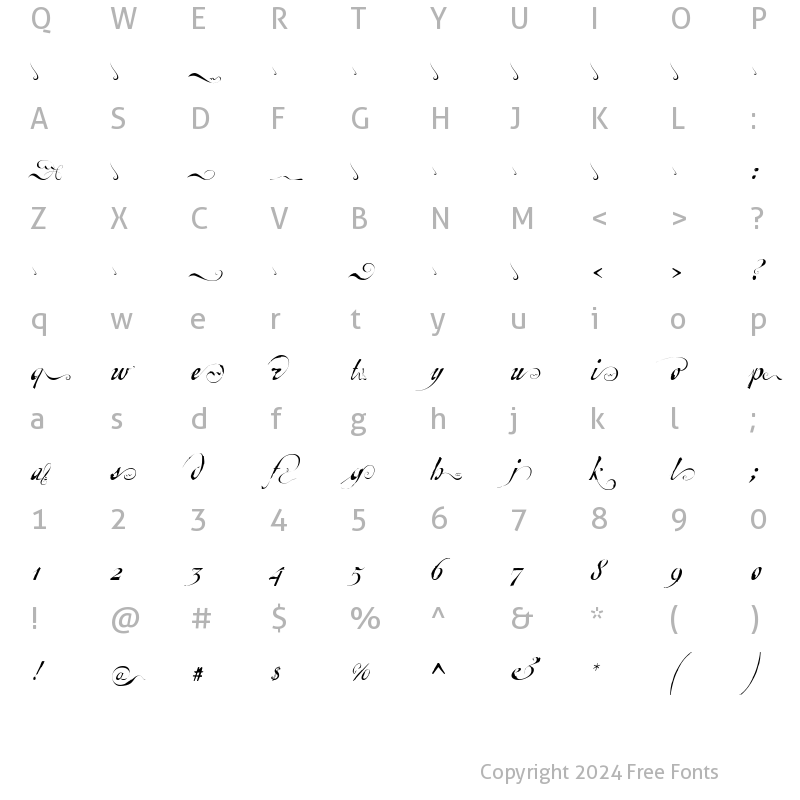 Character Map of EscritaFinal Regular