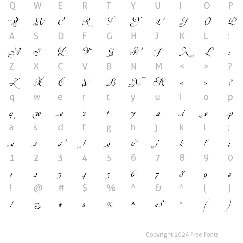 Character Map of EscritaInicial Regular