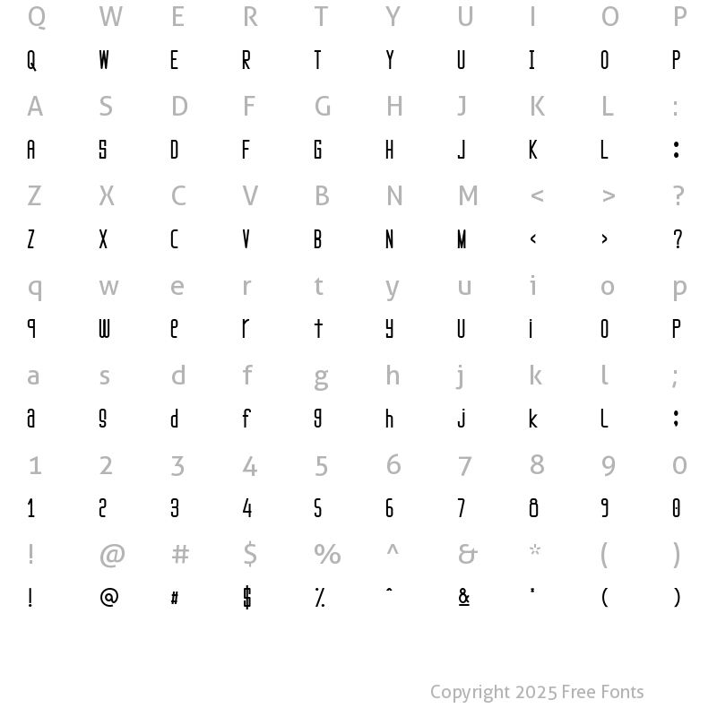 Character Map of Escucha Regular