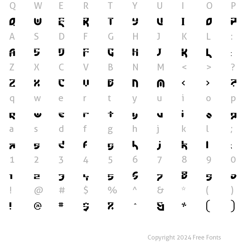 Character Map of Esdeki Regular