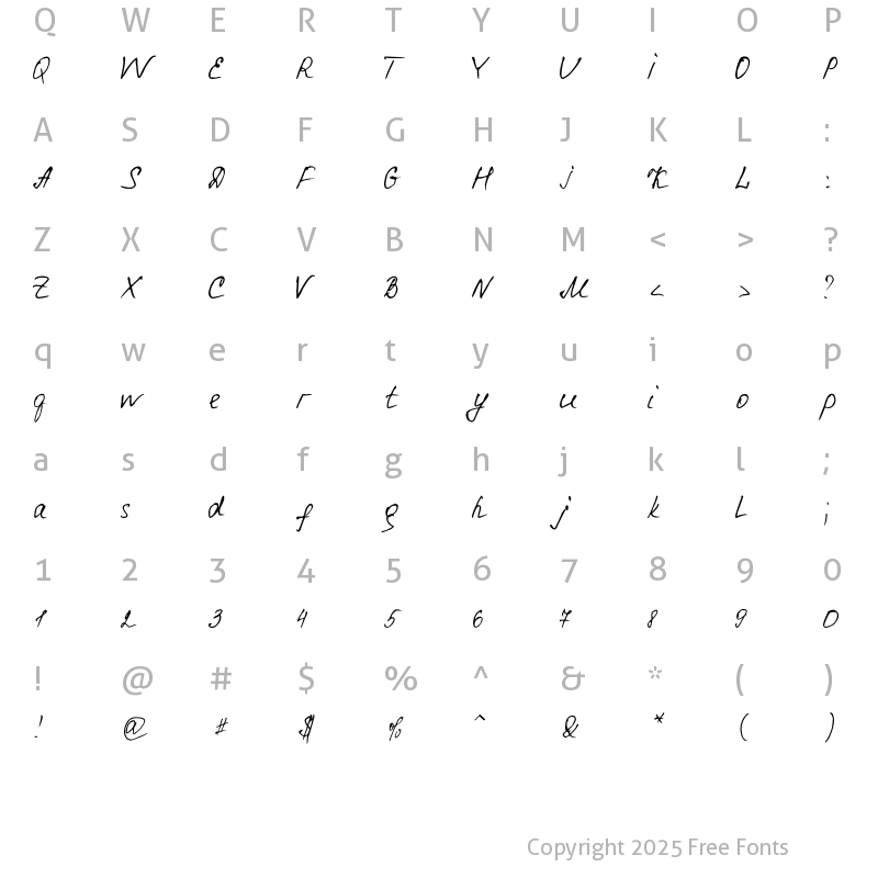 Character Map of Eskal Font4You Regular