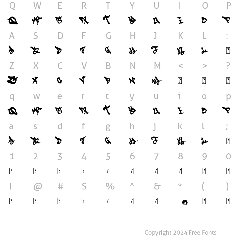 Character Map of Eskis1 Regular