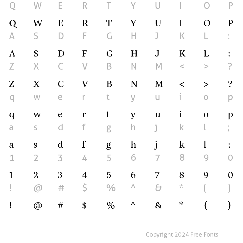 Character Map of Eskorte Arabic Regular