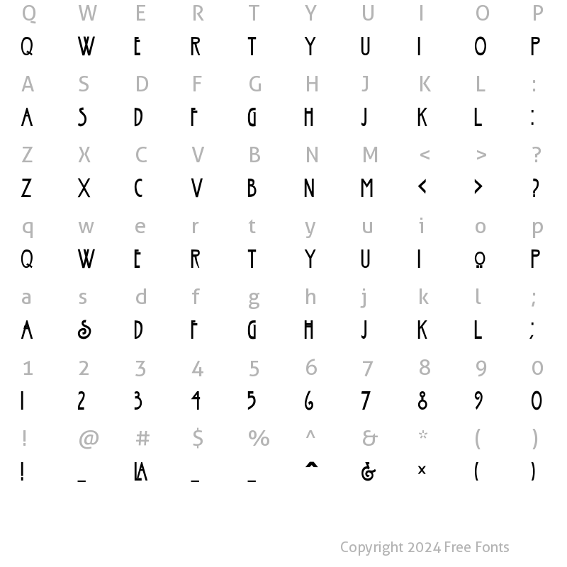 Character Map of Esmount-Bold-Co Regular