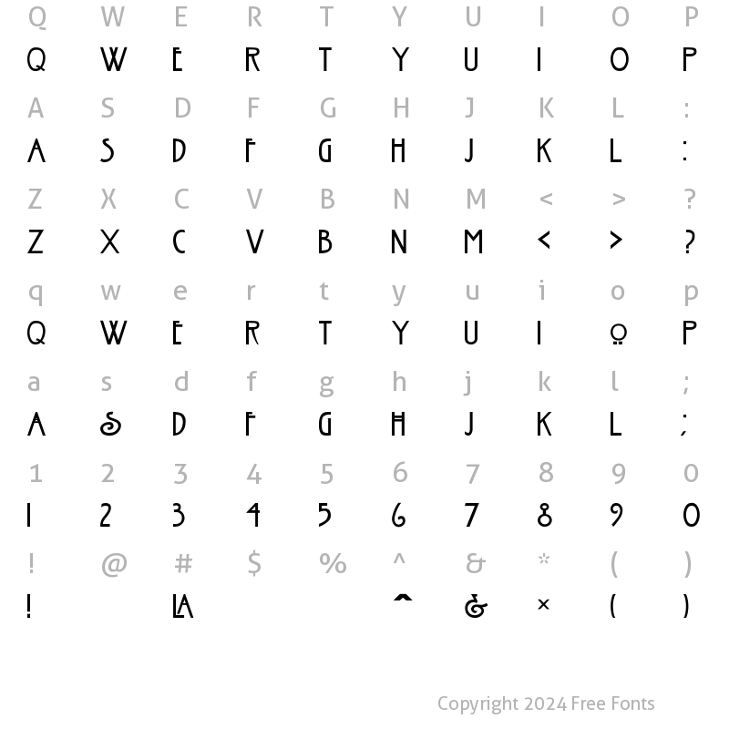 Character Map of Esmount Regular