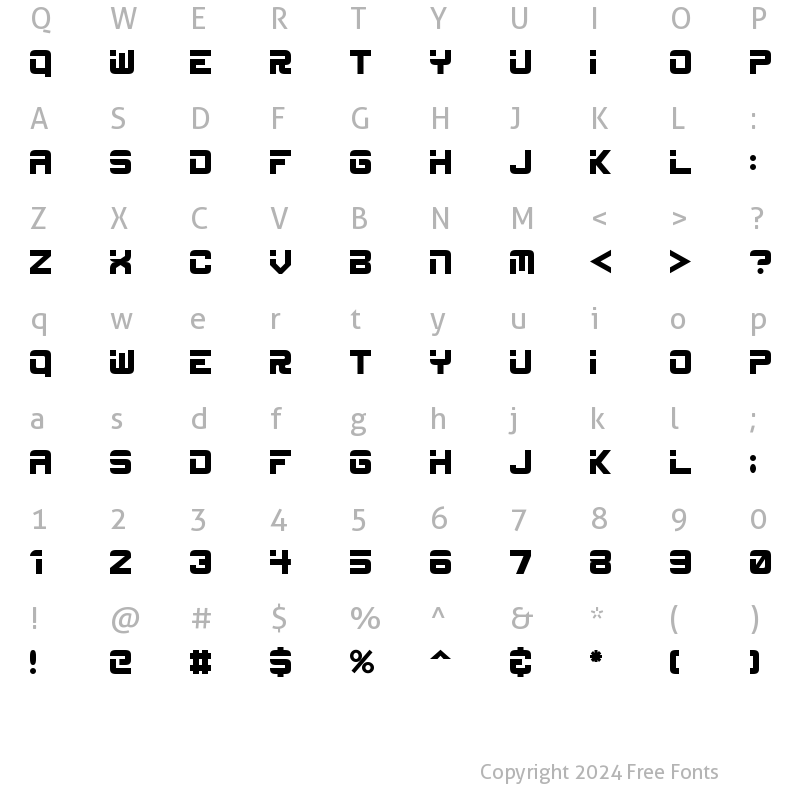 Character Map of ESP Regular