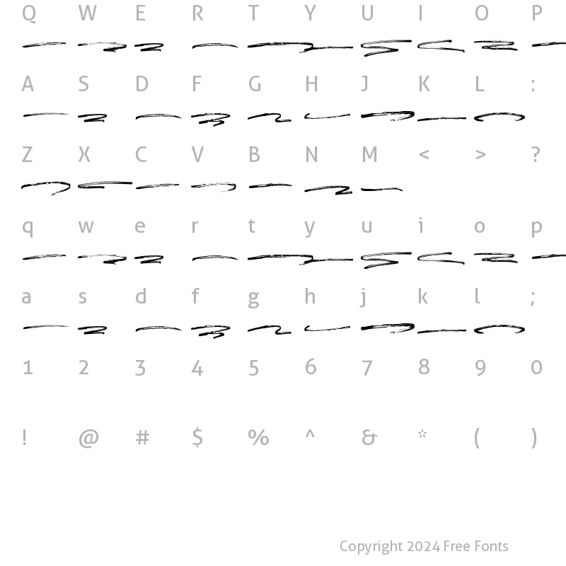 Character Map of Espander Swash Regular