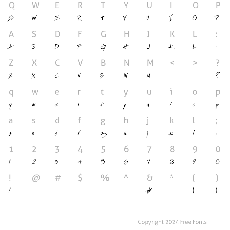 Character Map of EspecialKayDemo Regular