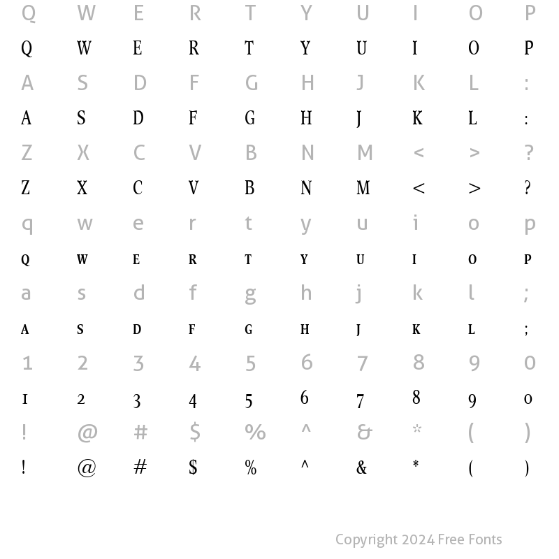 Character Map of Esperanto Cond SmallCaps Regular