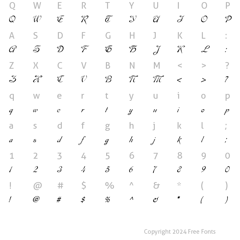 Character Map of Esperanza? Regular