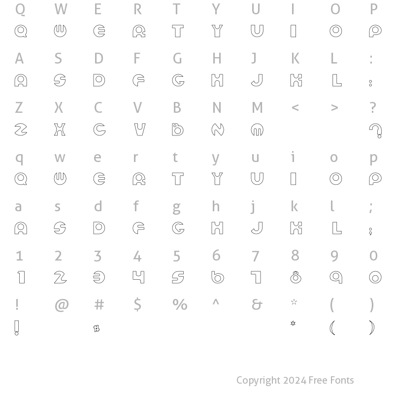 Character Map of Espheres Hollow Regular