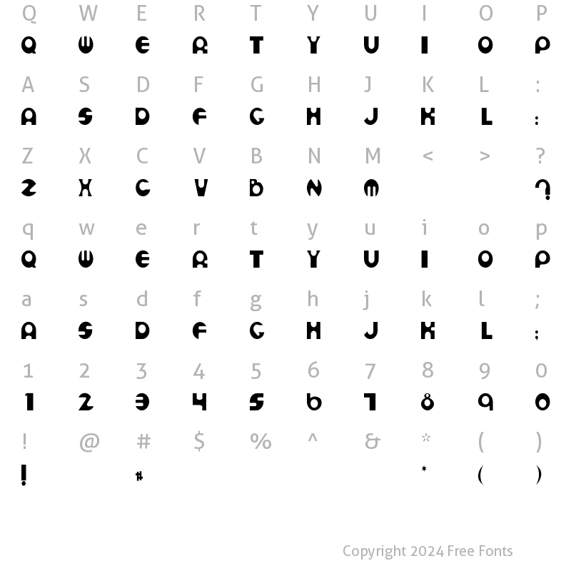 Character Map of Espheres Th Regular