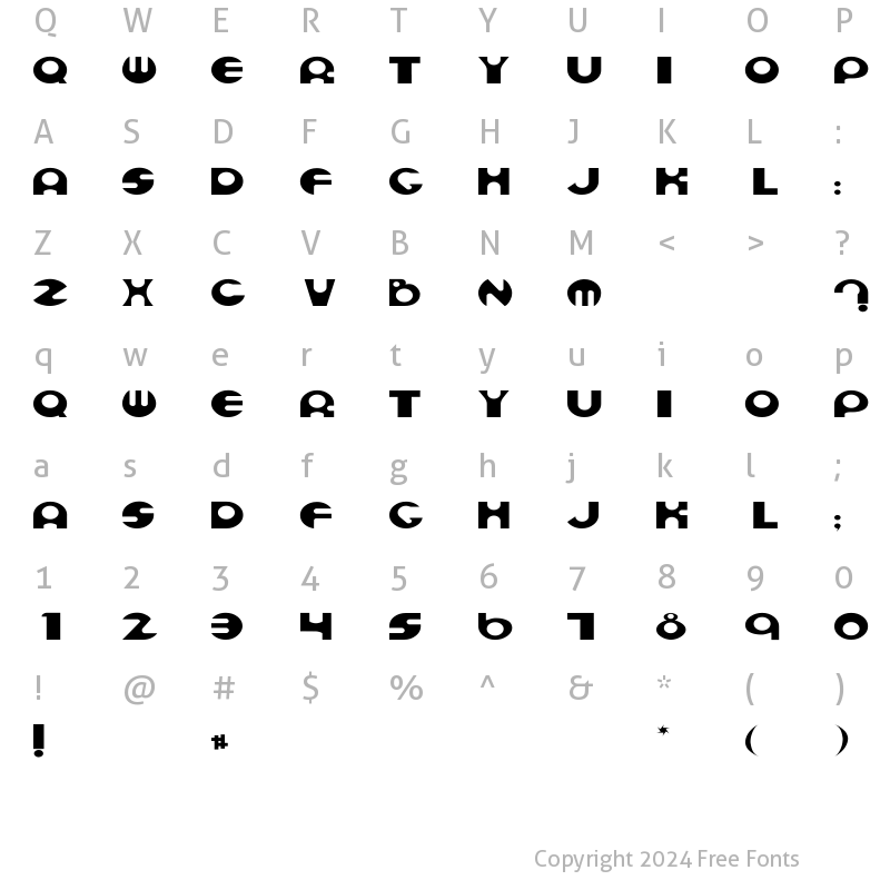 Character Map of Espheres Wd Regular