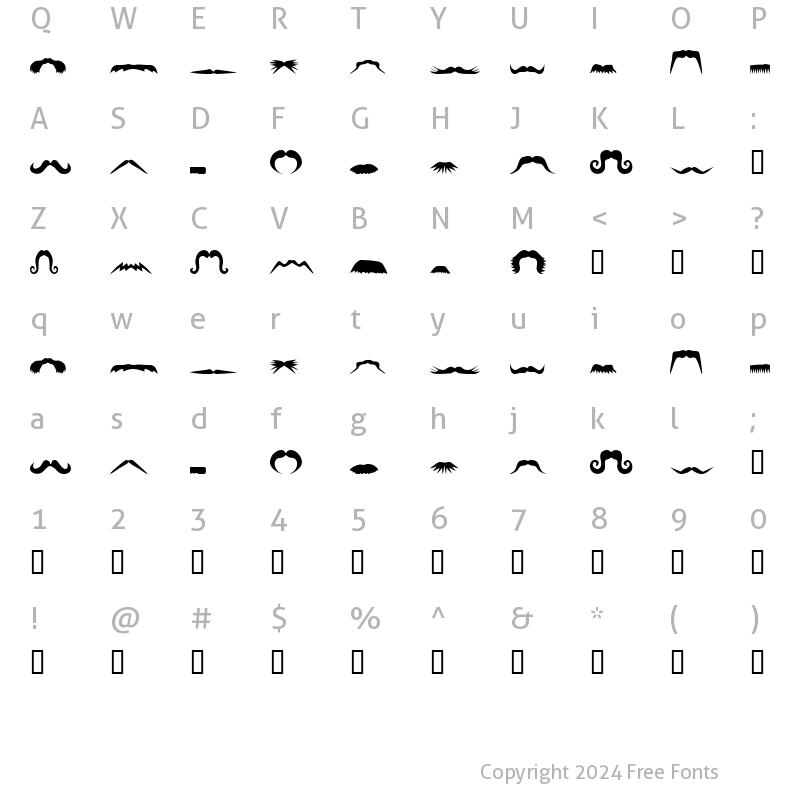 Character Map of Espionage Mustache Kit 1