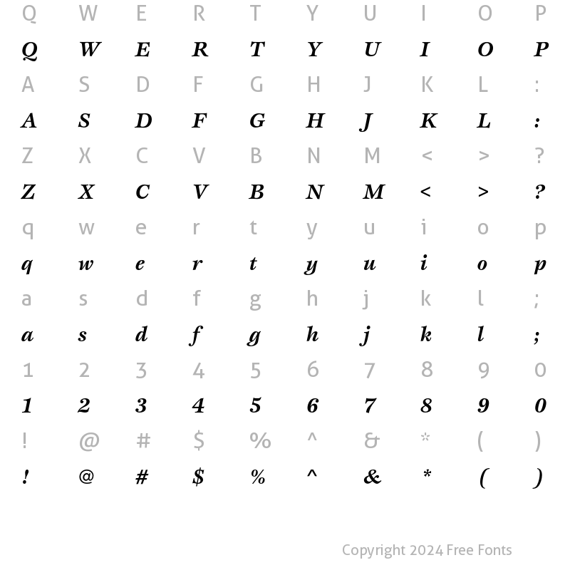 Character Map of EspritEF Bold Italic