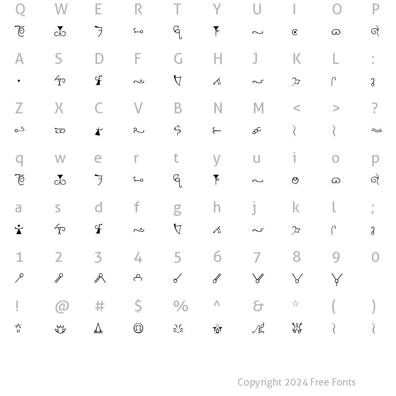 Character Map of Espruar Normal