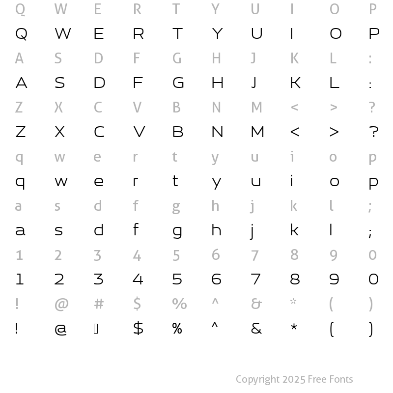 Character Map of Esqadero FF CY 4F Regular