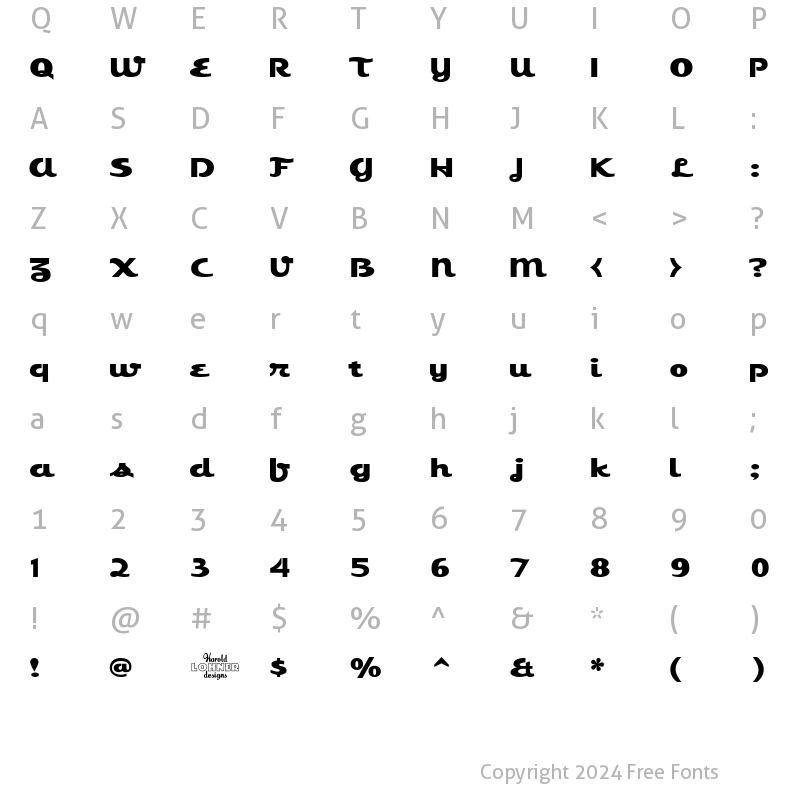 Character Map of EsquivelCondensed Regular