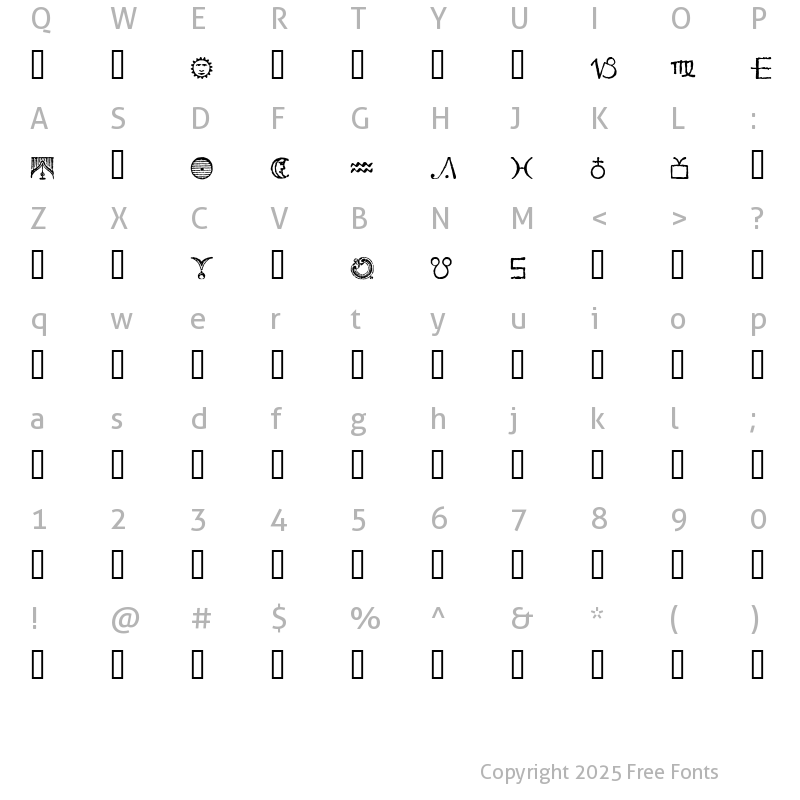 Character Map of Essene Dingbats Regular