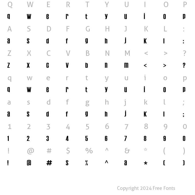 Character Map of Establo Regular