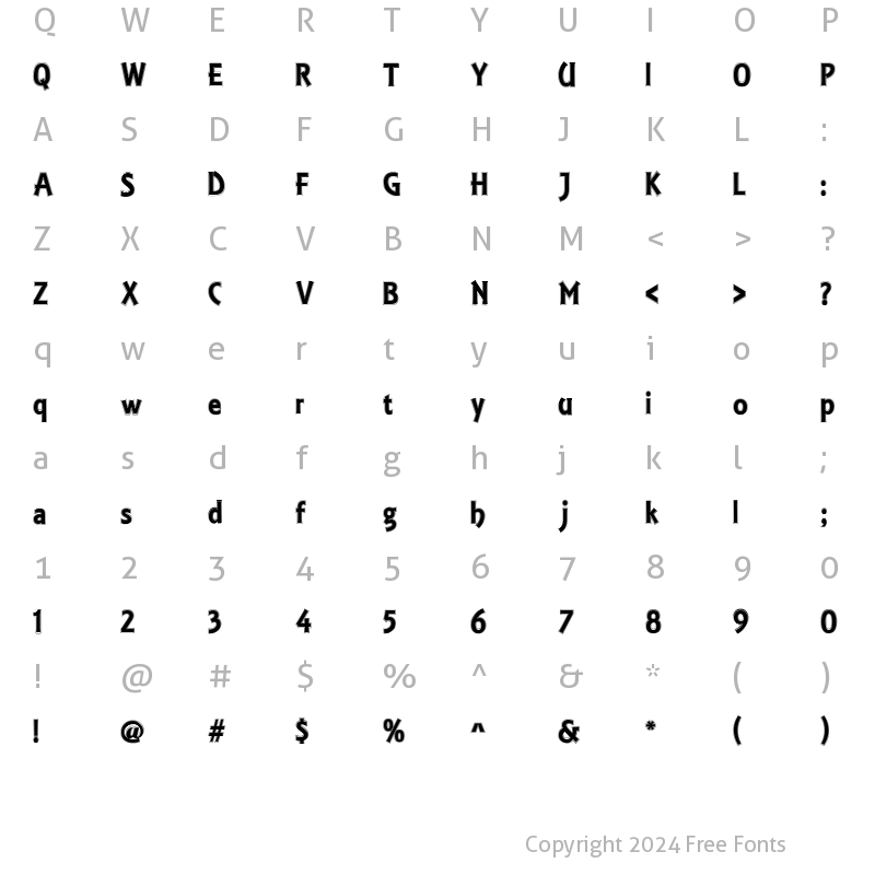 Character Map of Estelle Contour Regular