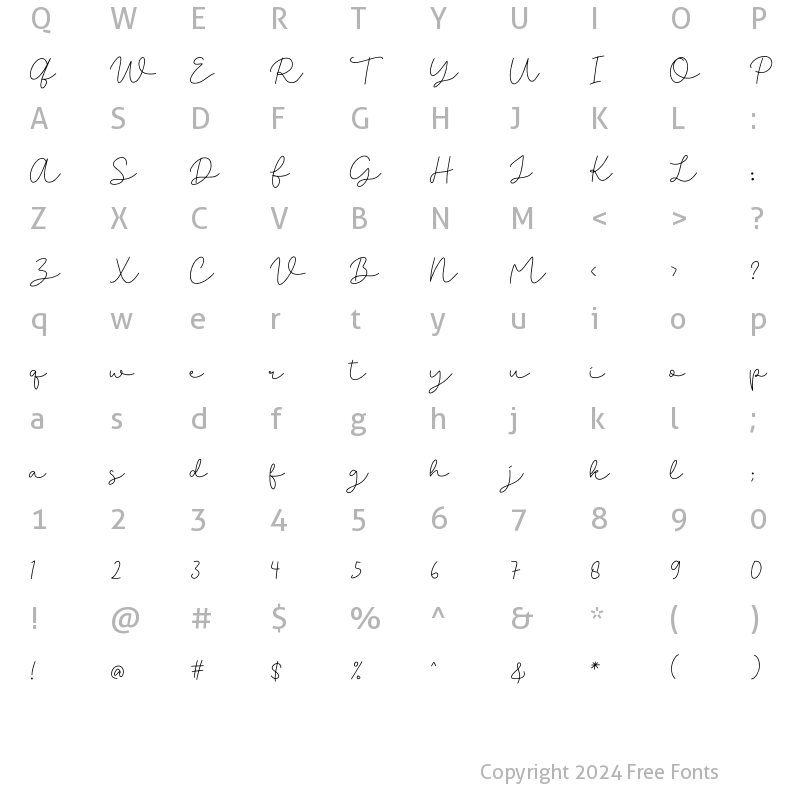 Character Map of Estera Regular