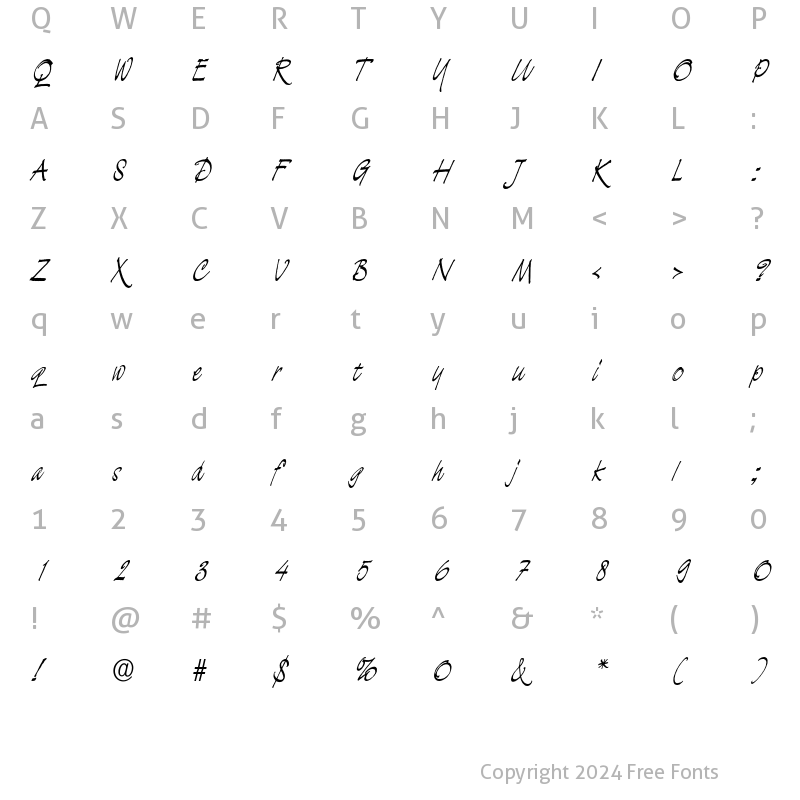 Character Map of EstherBecker Regular