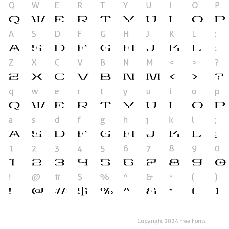 Character Map of Estoria Regular