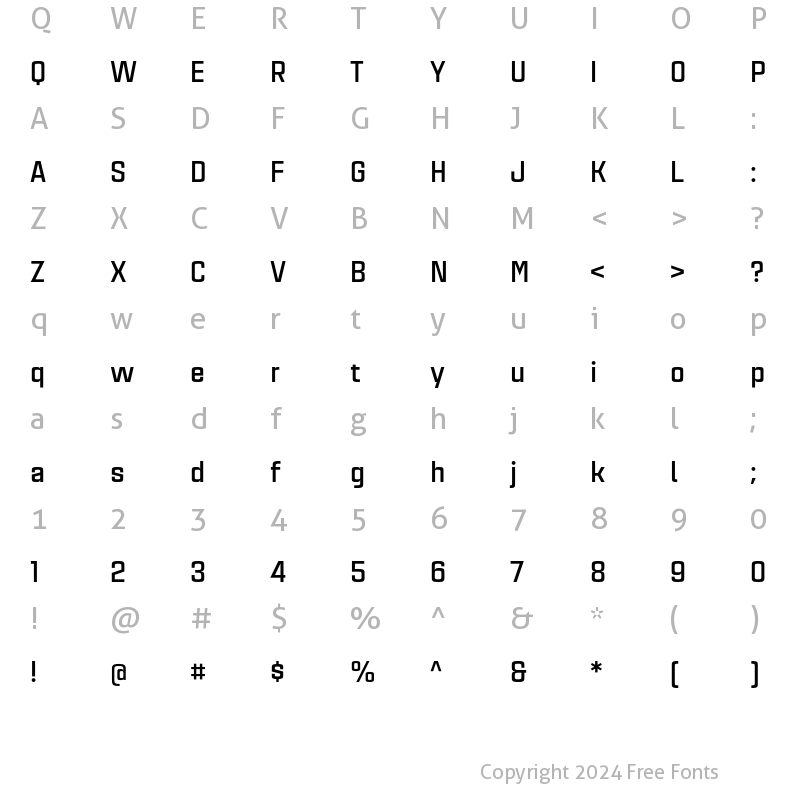 Character Map of Estricta Bold