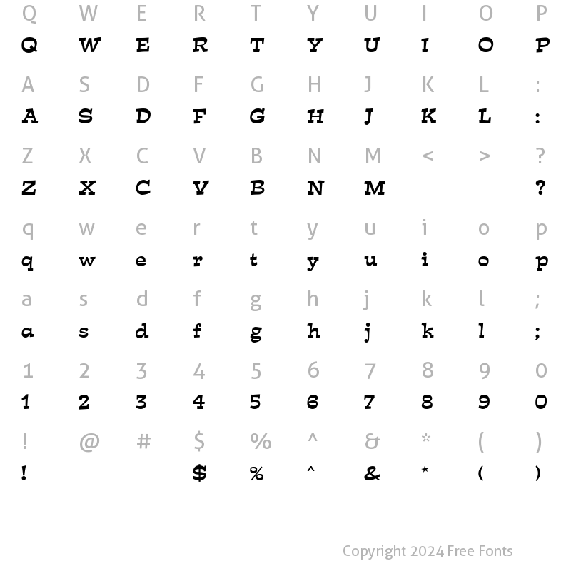 Character Map of Estro MN Regular