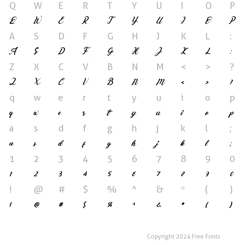 Character Map of Esyla Italic