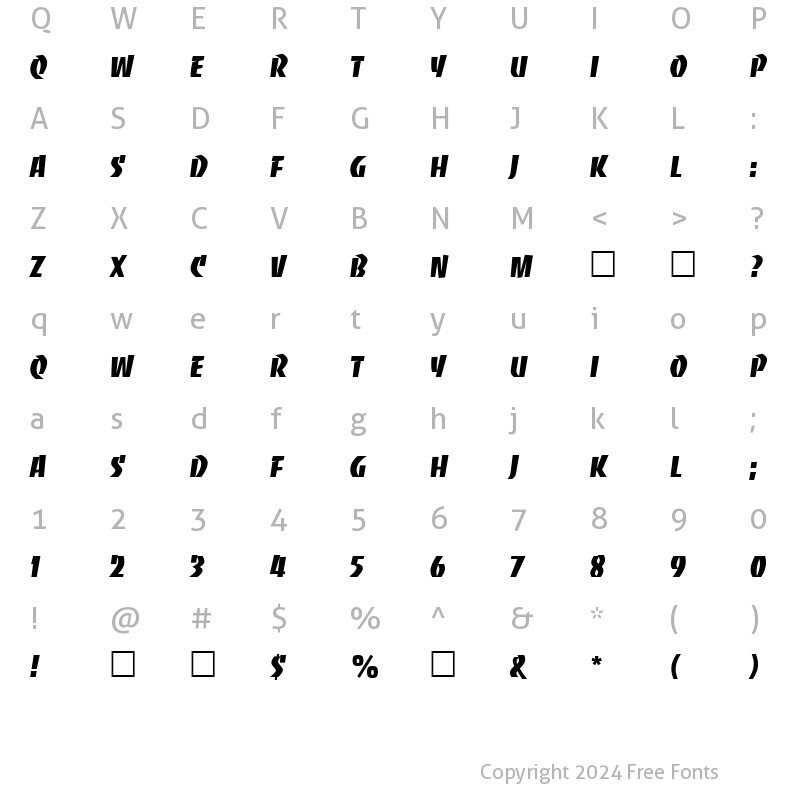 Character Map of Etappe Regular