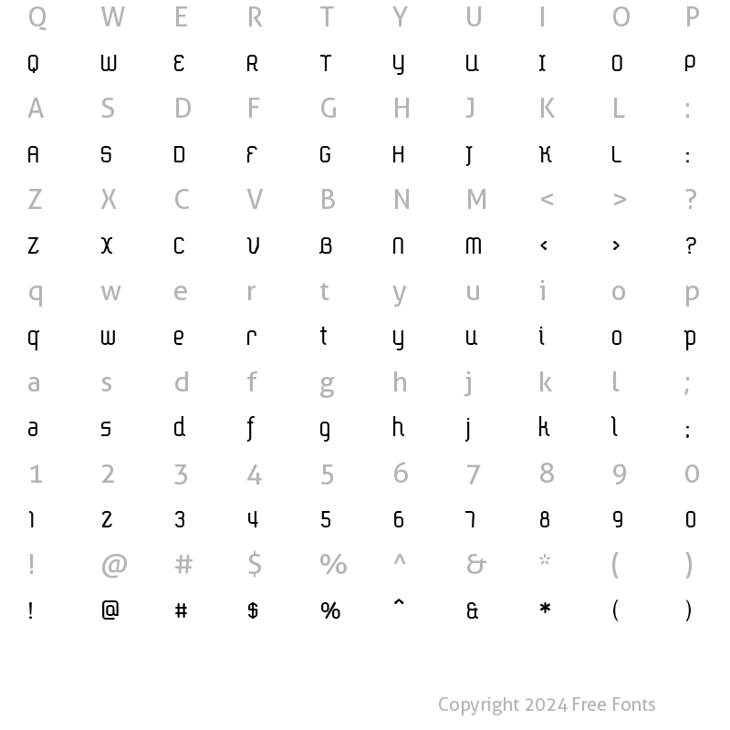 Character Map of Ether Normal