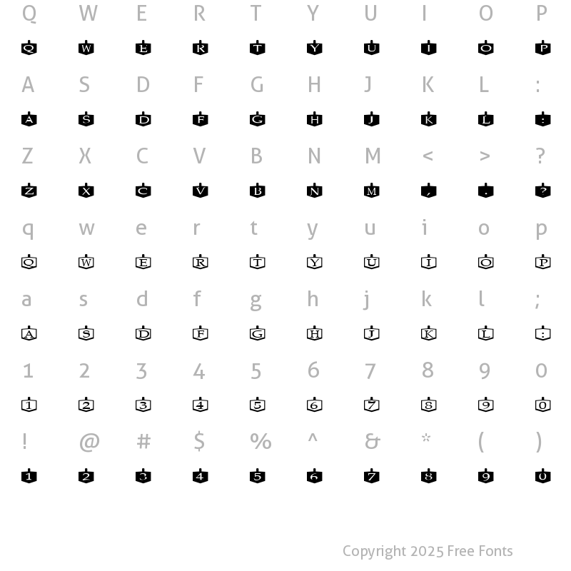 Character Map of Etikette Regular