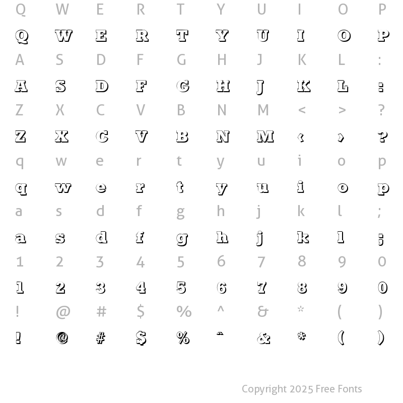 Character Map of EugeneBeckerShadow-ExtraBold Regular