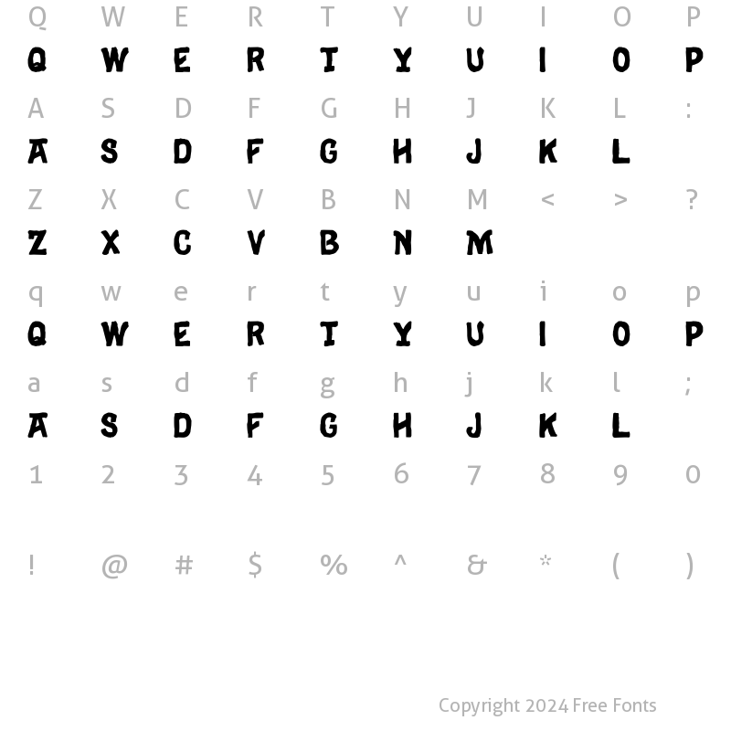 Character Map of Eulogy Regular