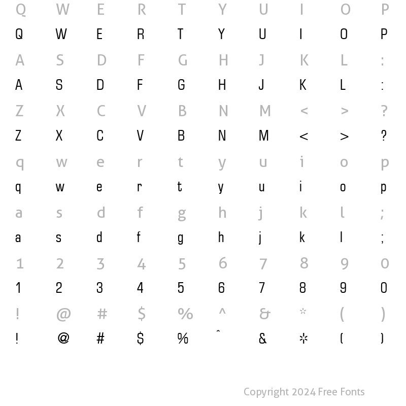 Character Map of EurasiaCond Regular